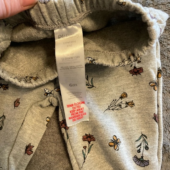 Gray Baby Floral Sweat Pants - Picture 3 of 3
